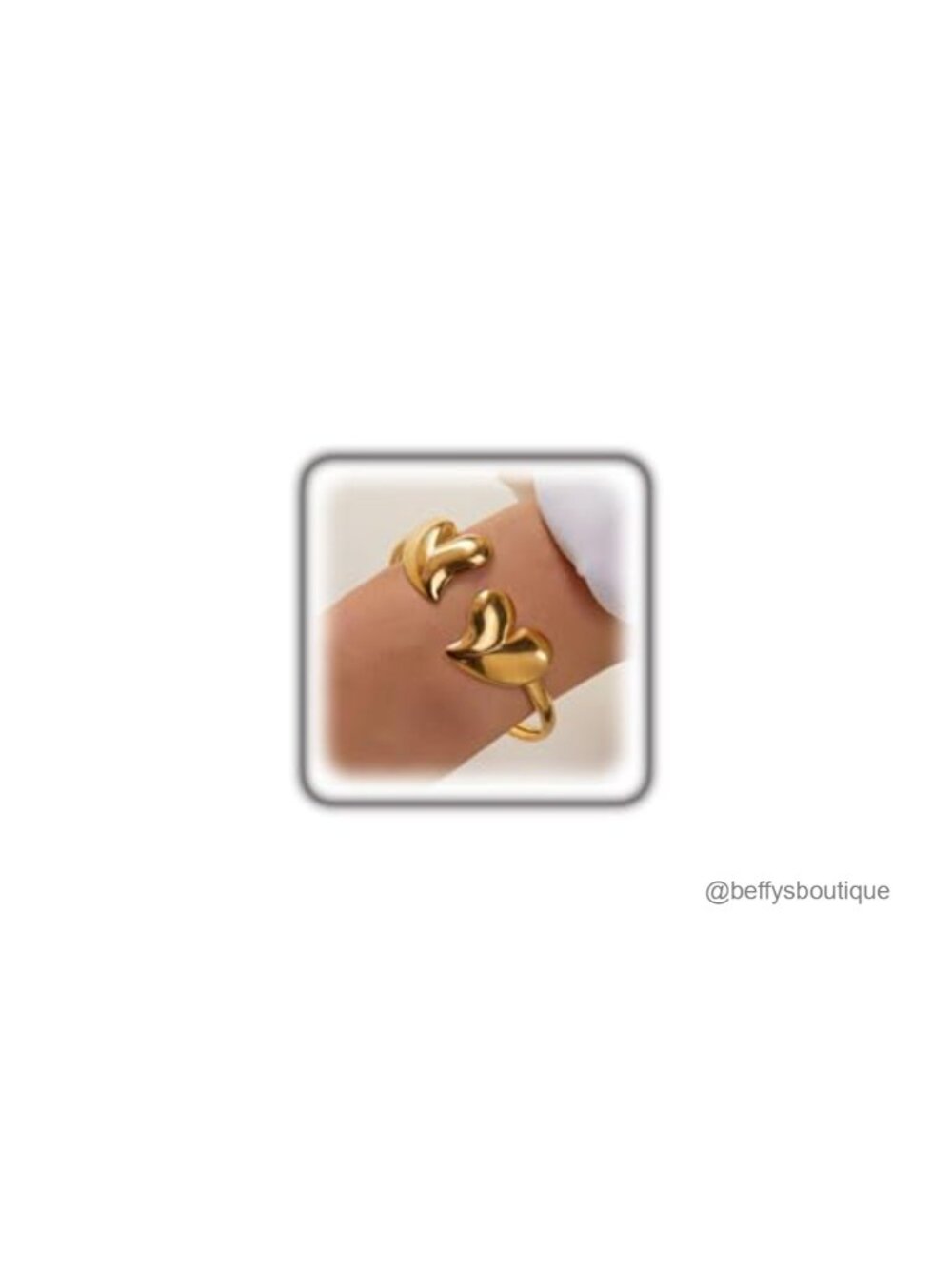Chunky Hammered Heart Cuff Bangle Bracelet for Women Valentine's Day Gift